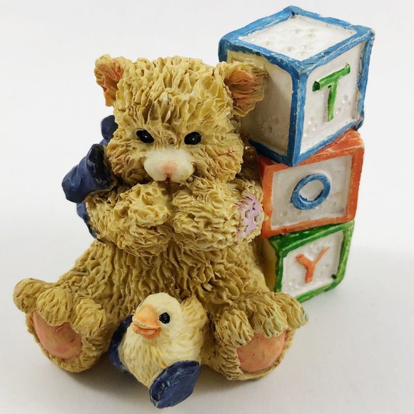 Vintage YOUNG'S Resin Bear Figurines - Rustic Baby Bears Nursery Collection - Picture 4 of 14